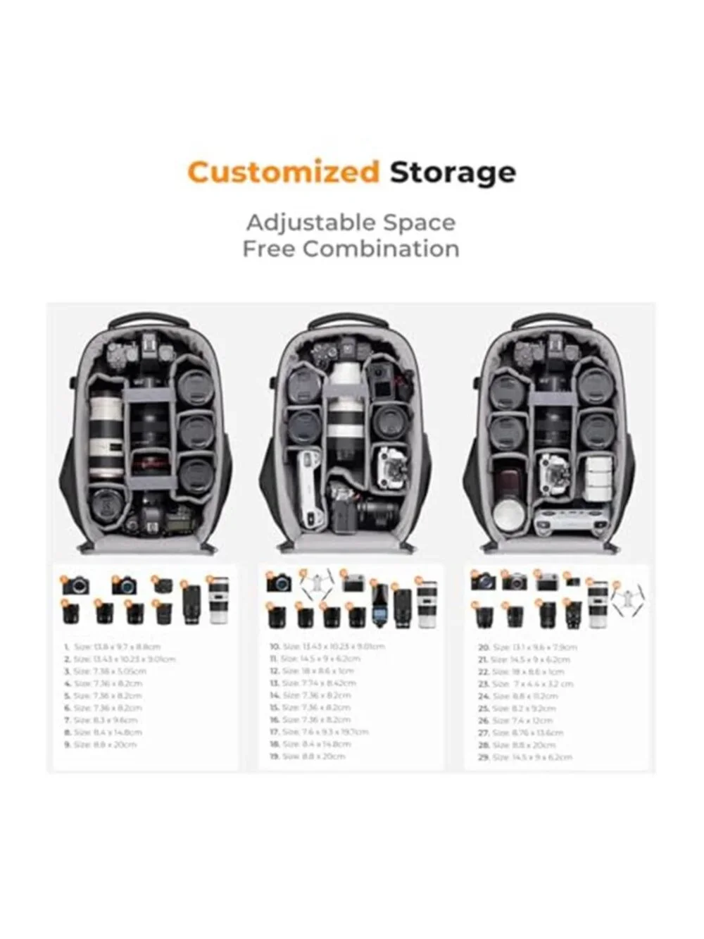 Men's Camera Backpack Hardshell Photography DSLR Camera Bag